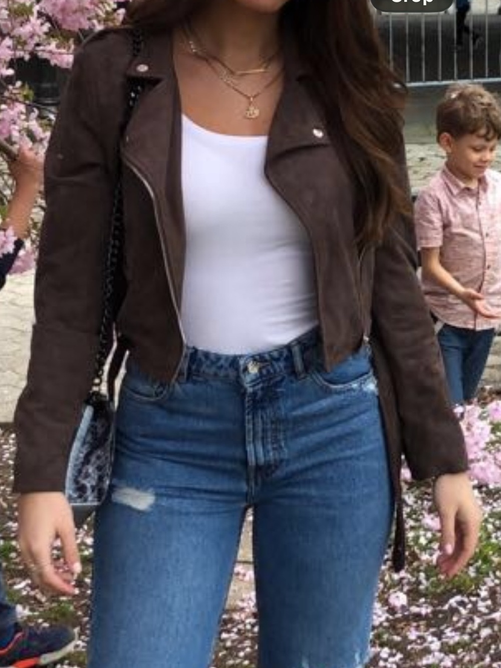 NUDE Brown Suede Moto Jacket